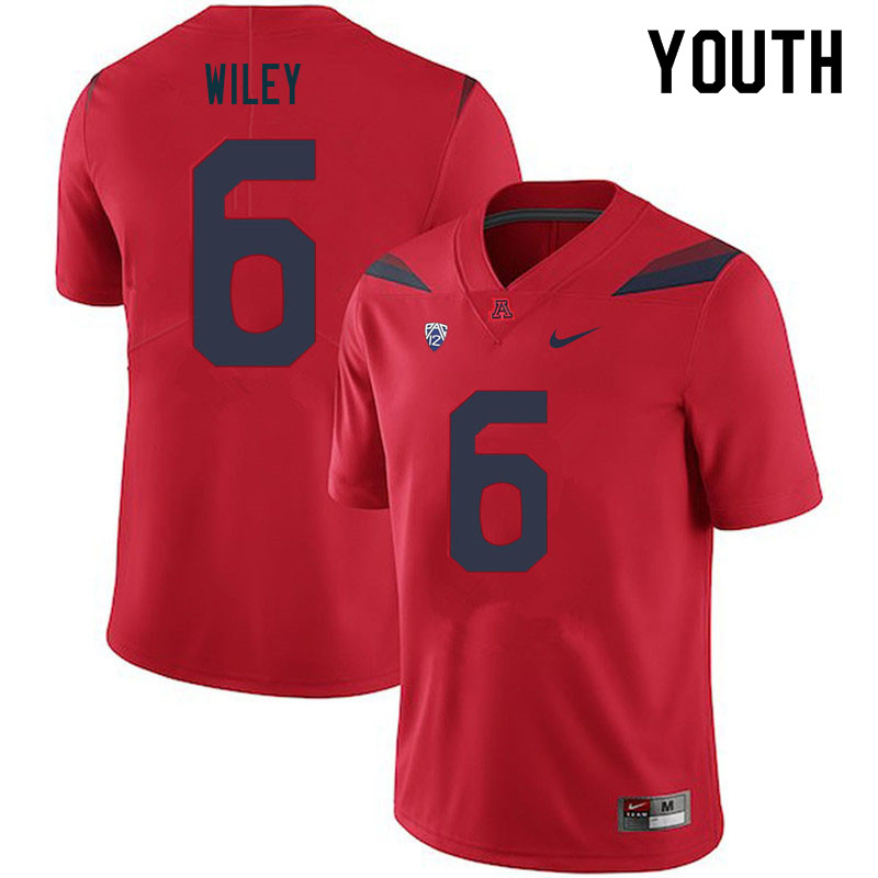 Youth #6 Michael Wiley Arizona Wildcats College Football Jerseys Sale-Red - Click Image to Close